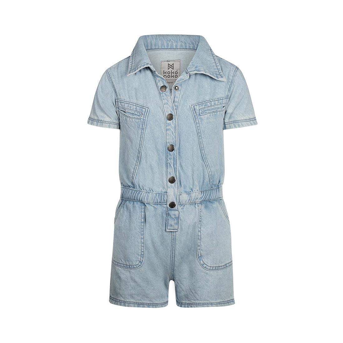 Meisjes Jeans jumpsuit short van in de kleur Blue jeans in maat 128.