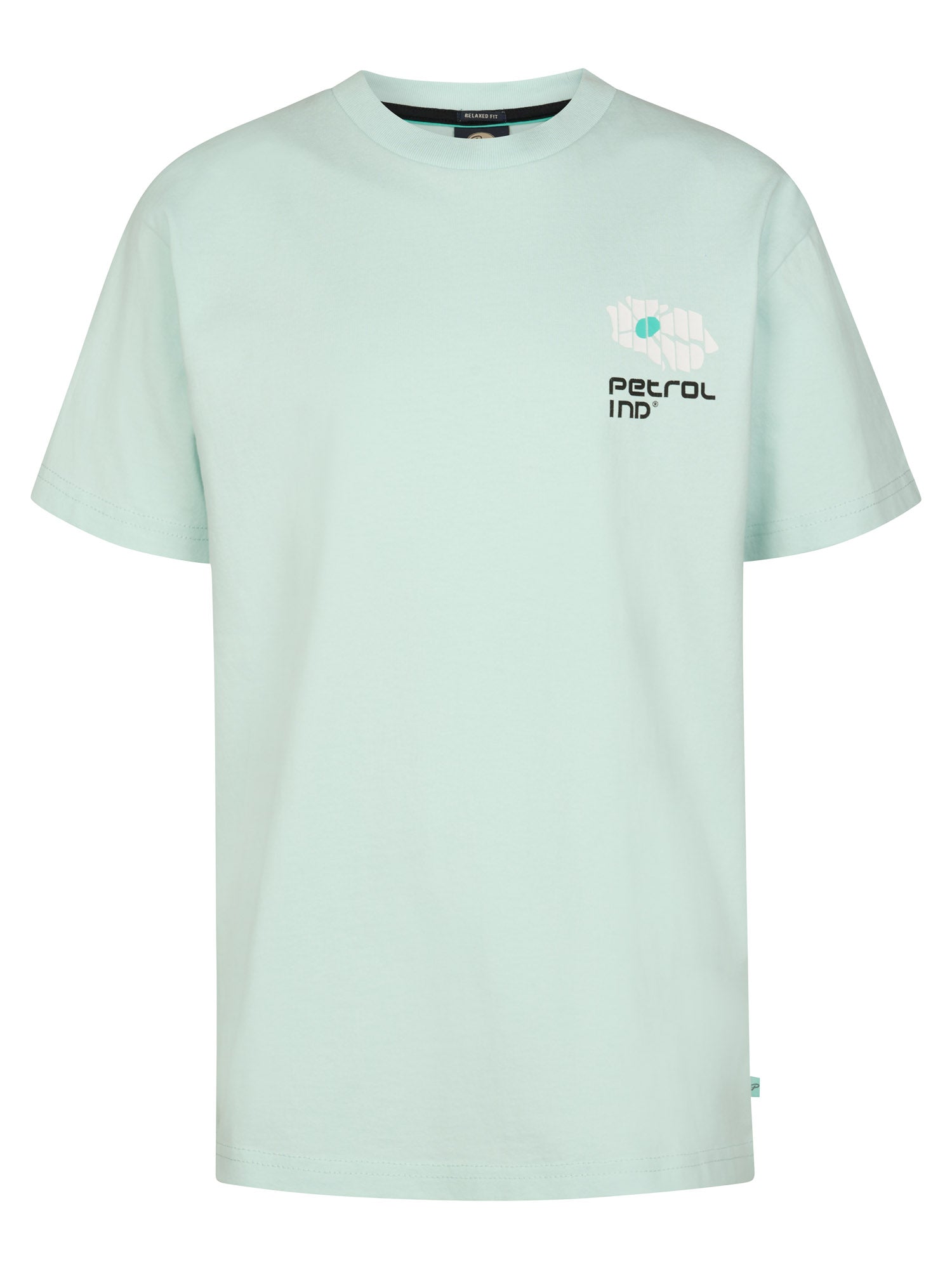 Jongens T-Shirt SS Classic Print van Petrol in de kleur Cool Mint in maat 176.