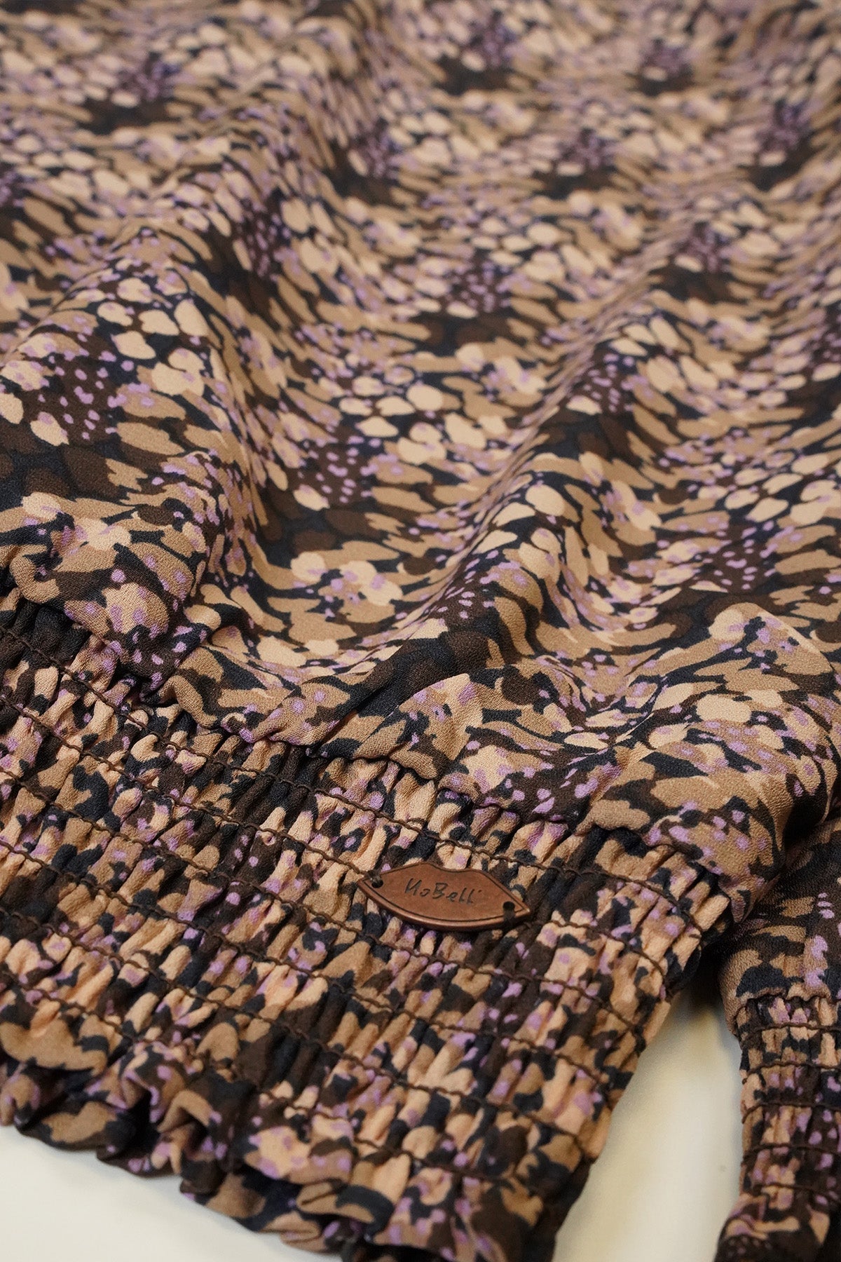 Meisjes Tommy girls printed blouse brown van NoBell in de kleur Dark Roast Brown in maat 170-176.