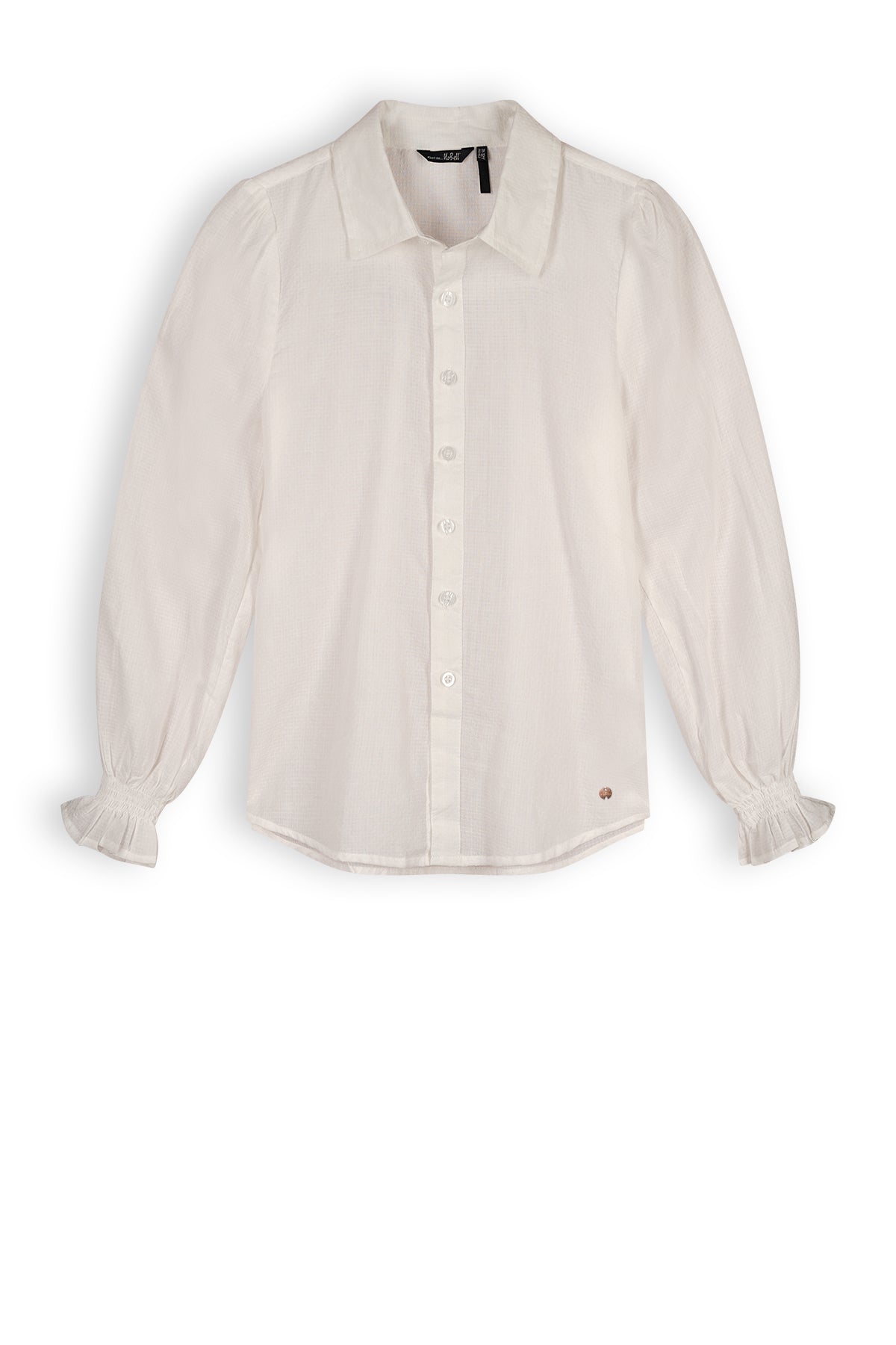 Meisjes Tipi Girls Button Up Poplin Blouse van NoBell in de kleur Snow White in maat 170-176.