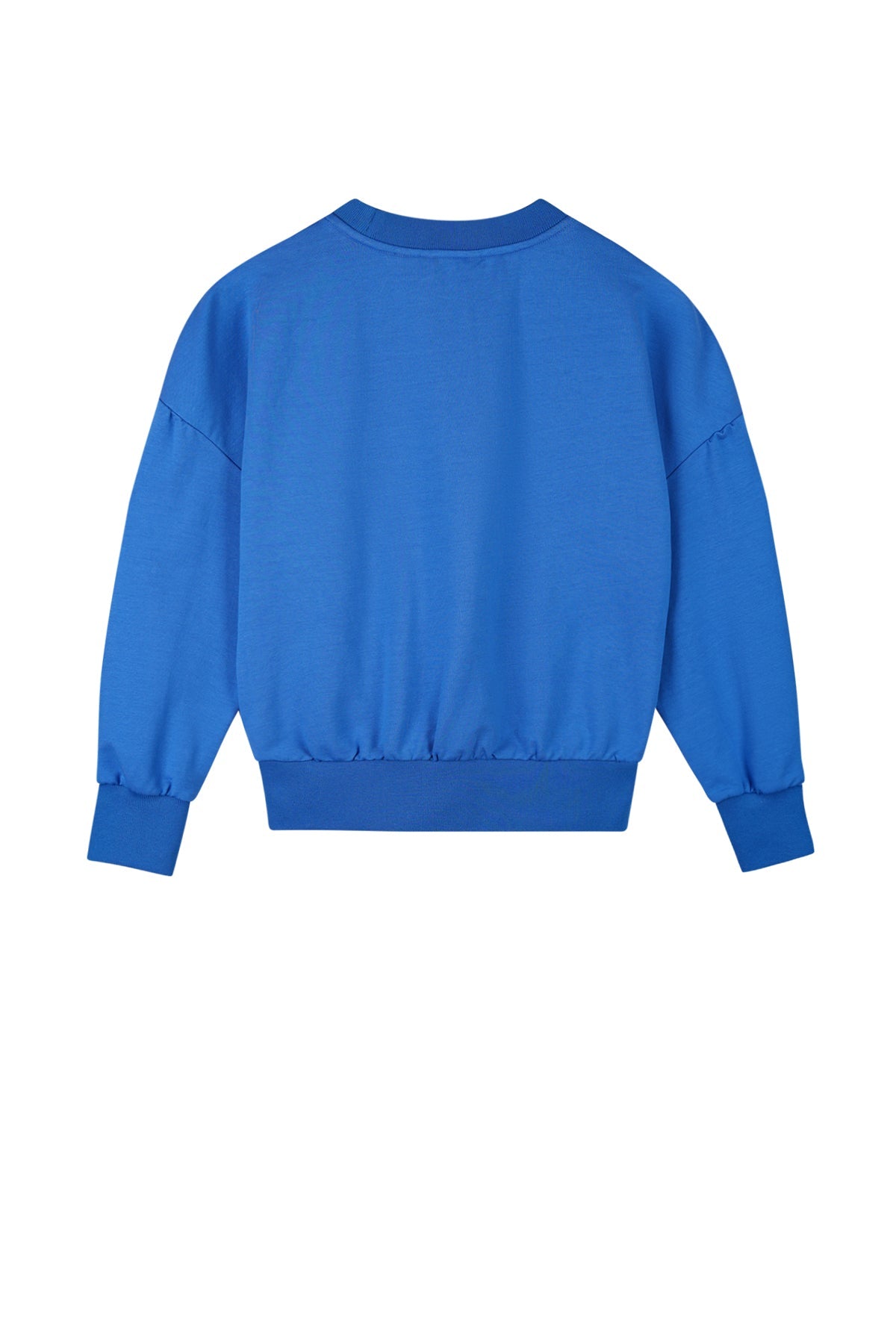 Meisjes Kim Sweater with big artwork van NoBell in de kleur Nautical Blue in maat 170-176.