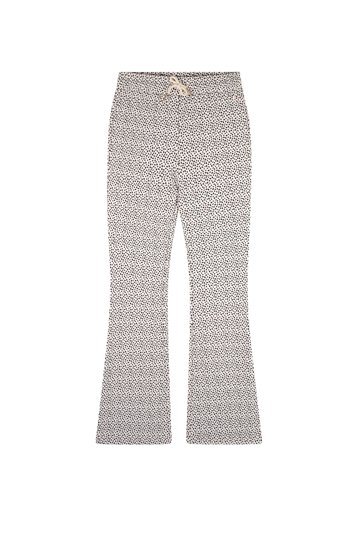 Meisjes Sady AOP Rib Jersey pants van NoBell in de kleur Pearled Ivory in maat 170-176.
