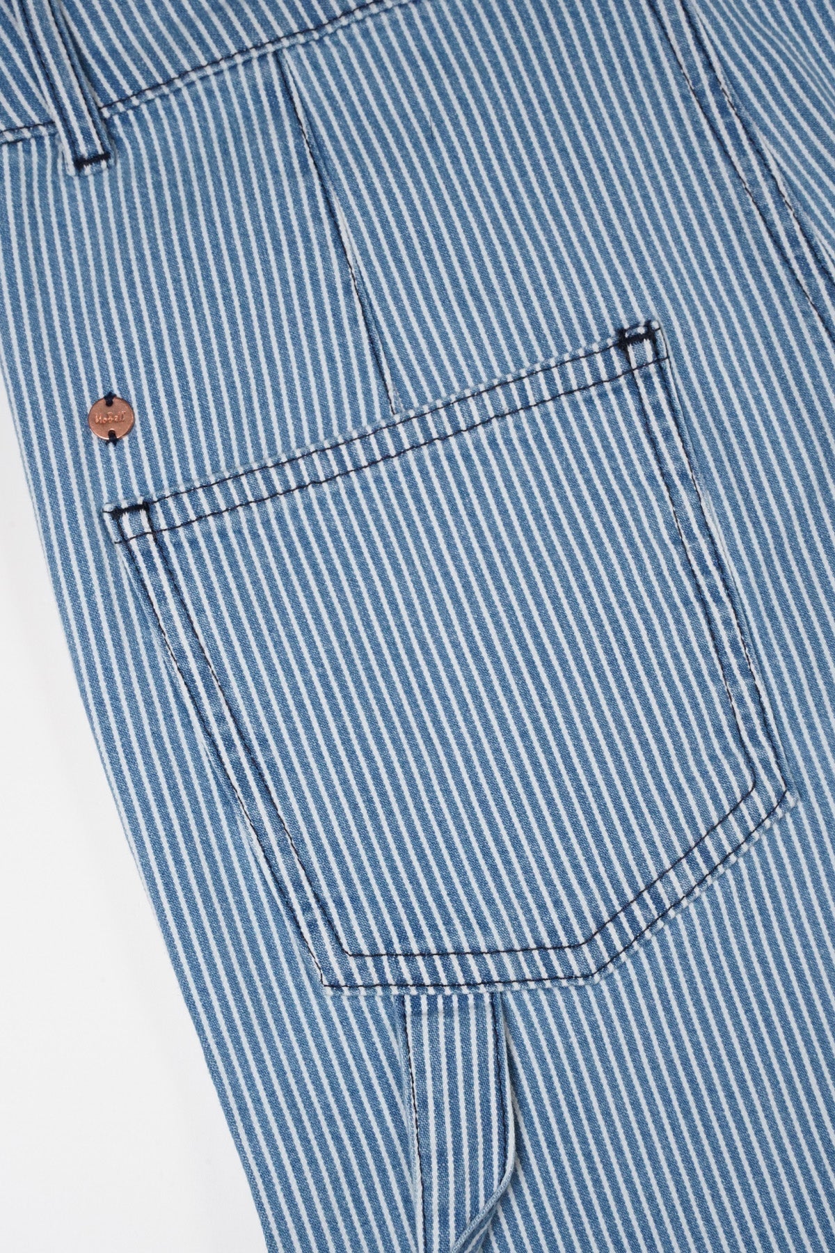 Meisjes Suca Striped Twill Carpenter Pants van NoBell in de kleur Nautical Blue in maat 170-176.