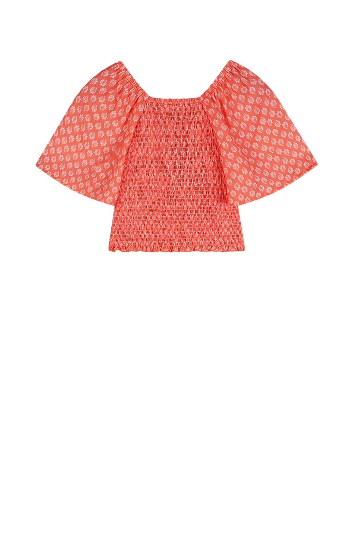 NoBell Tess Smocked AOP Ibizaprinted Blouse