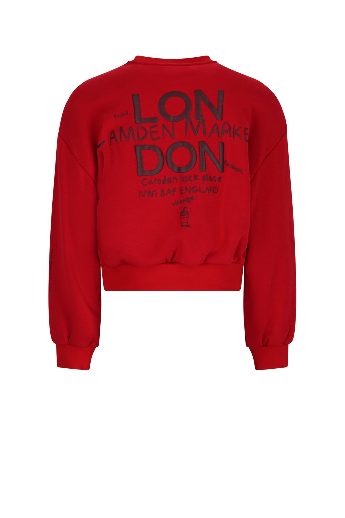Meisjes Kobell Furry London Sweat van NoBell in de kleur Ruby Red in maat 170-176.