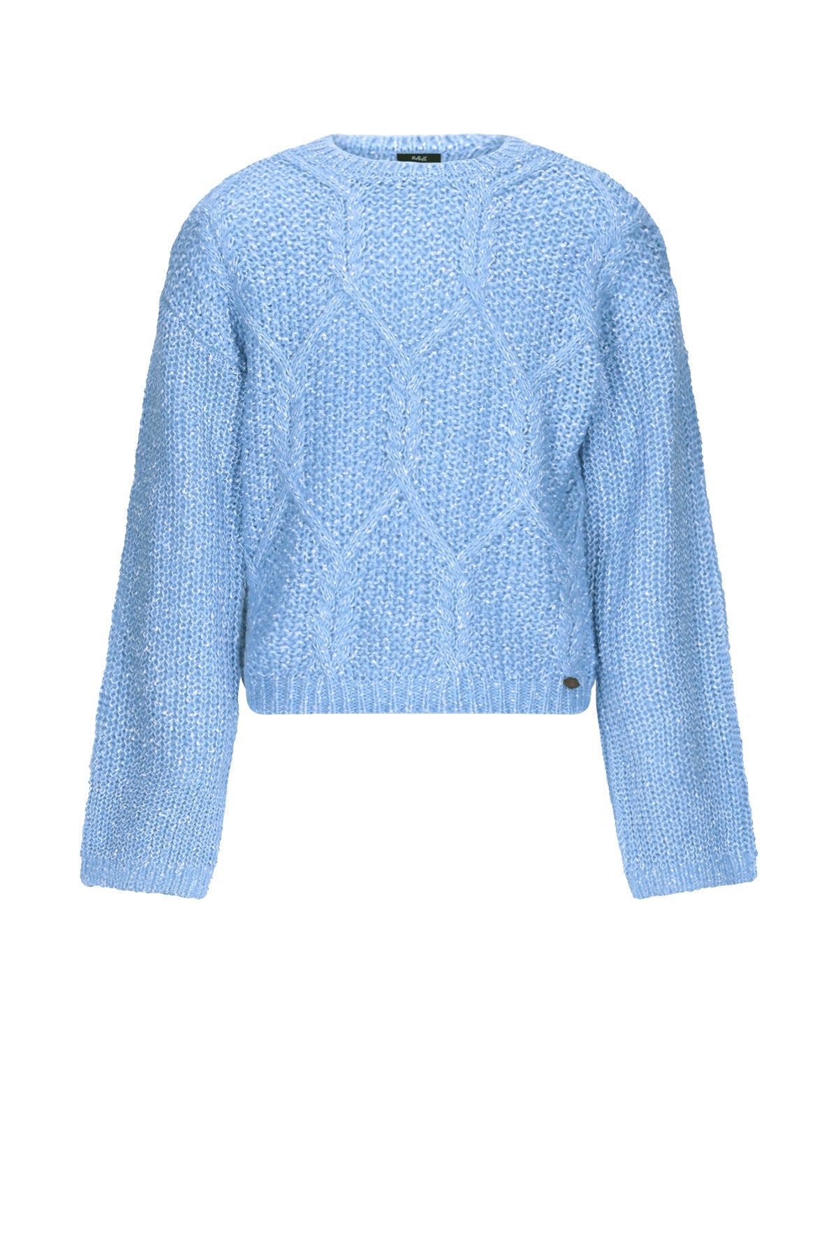 Meisjes Katy Nebs Yarn Knitted Cable sweater van NoBell in de kleur Bright Sky in maat 170-176.