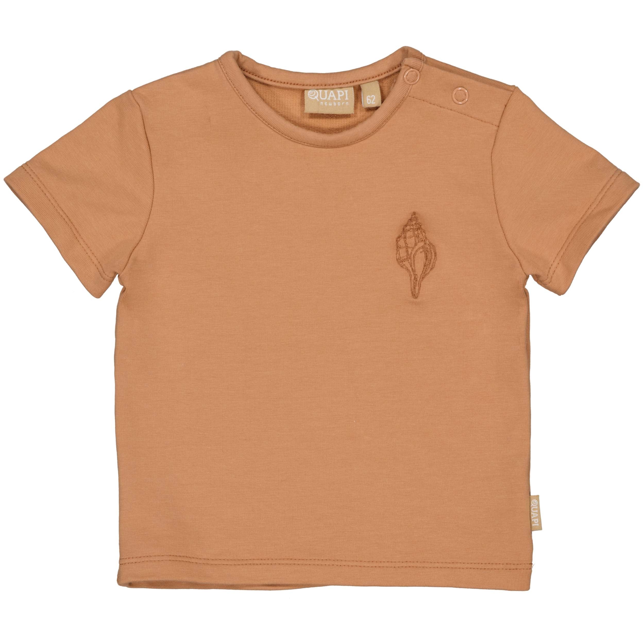 Unisexs SHIRT GABOR van Quapi Newborn in de kleur Rust in maat 74.