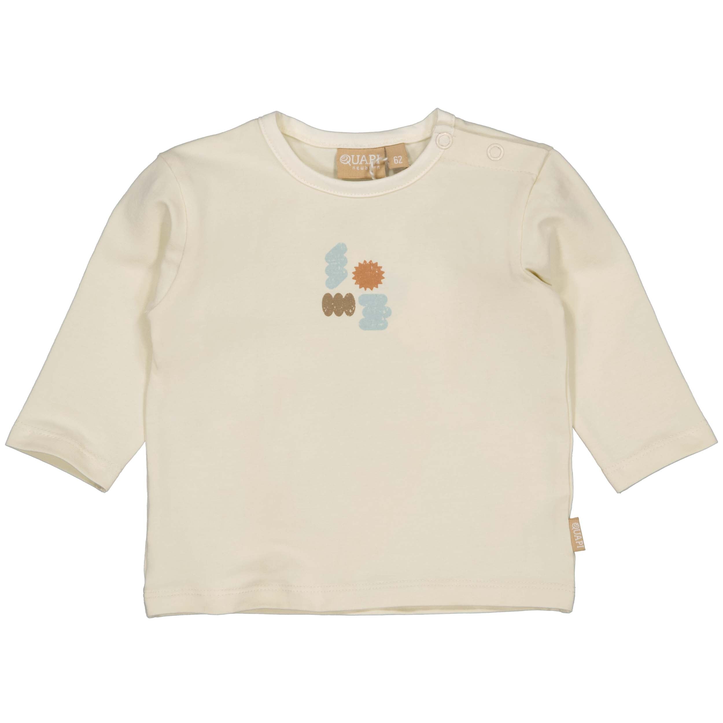 Jongens SHIRT GEER van Quapi Newborn in de kleur White Cream in maat 74.