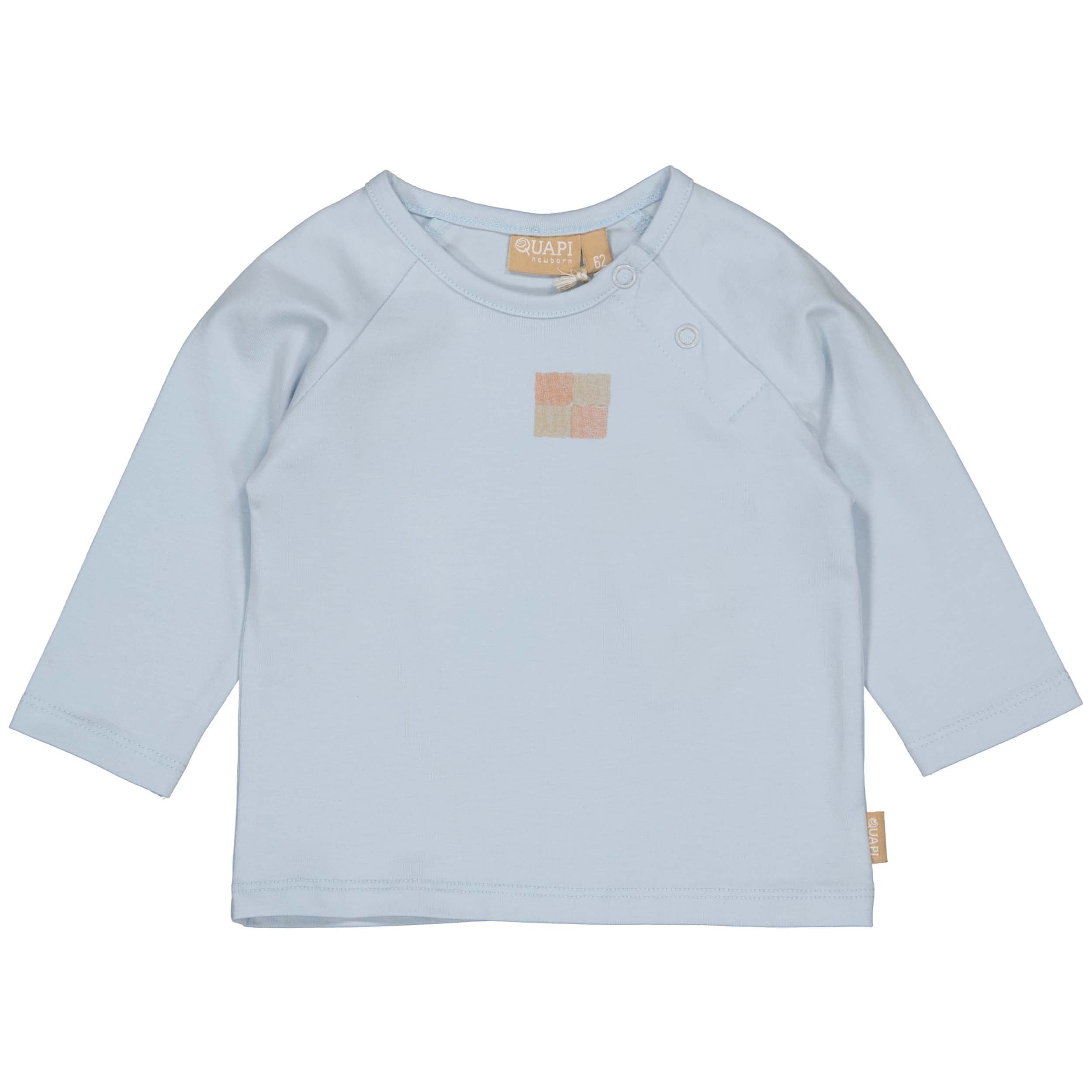 Jongens SHIRT GERRIT van Quapi Newborn in de kleur Light Blue in maat 74.