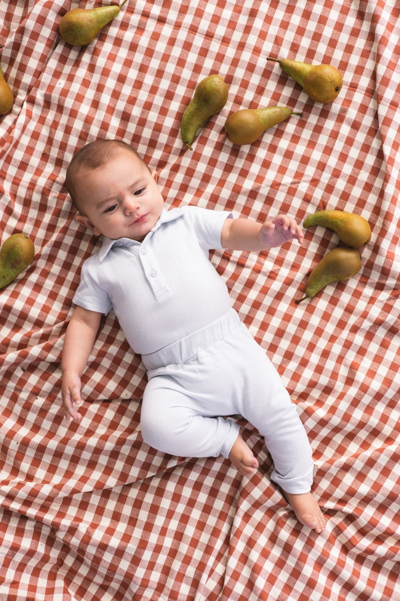 Jongens PANTS GIRAO van Quapi Newborn in de kleur Light Blue in maat 74.