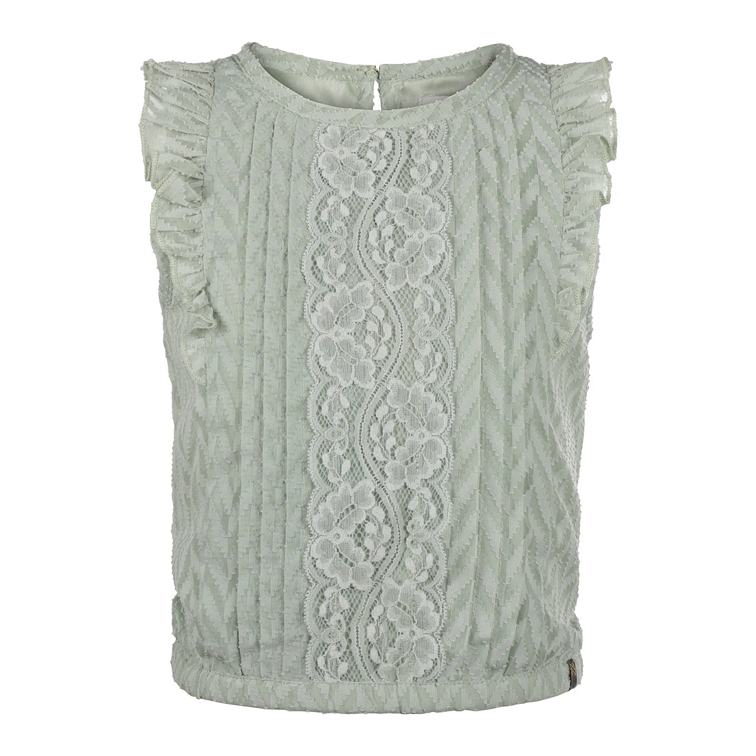Meisjes Blouse ss van Koko Noko in de kleur Faded green in maat 128.