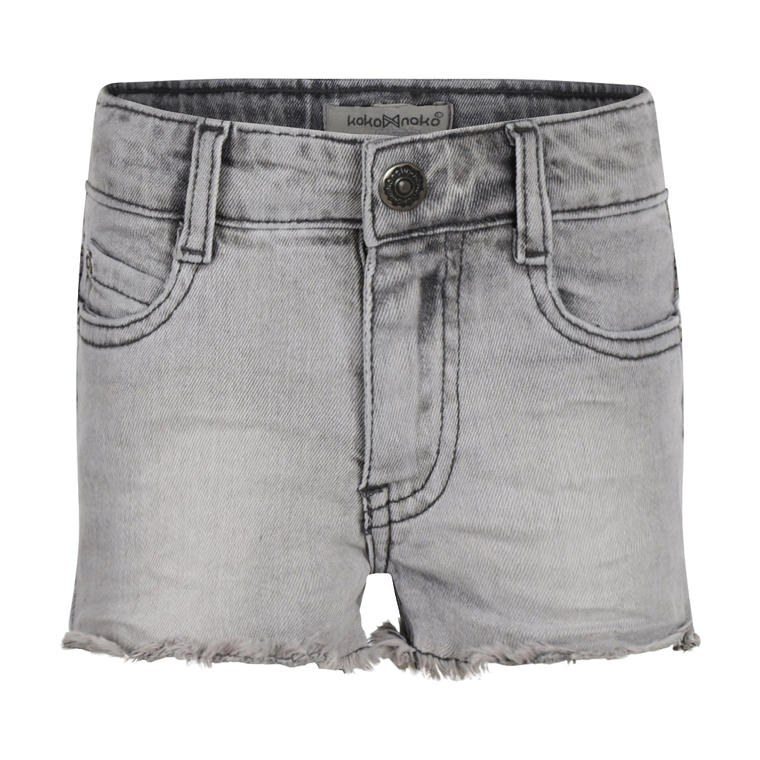 Meisjes Jeans shorts van Koko Noko in de kleur Grey jeans in maat 128.