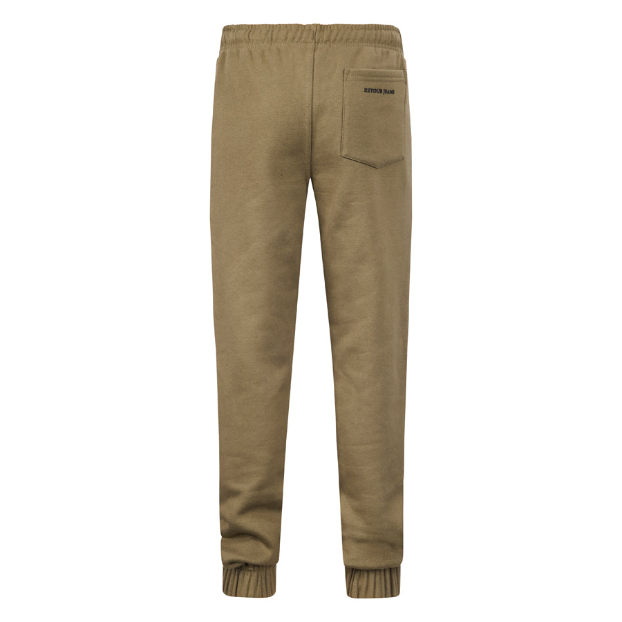 Jongens Sweatpants Dean van RETOUR in de kleur dusty olive in maat 182-188.