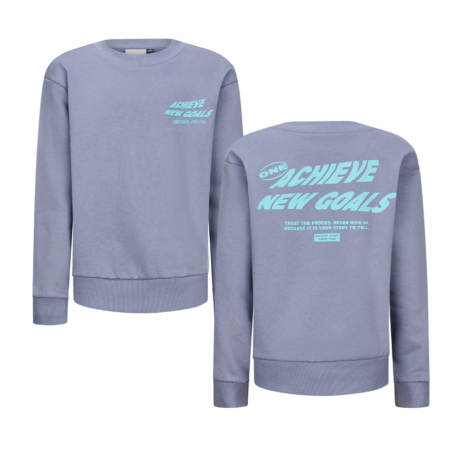 Jongens Crewneck sweater Kelto van RETOUR in de kleur grey violet/ corn flower in maat 182-188.