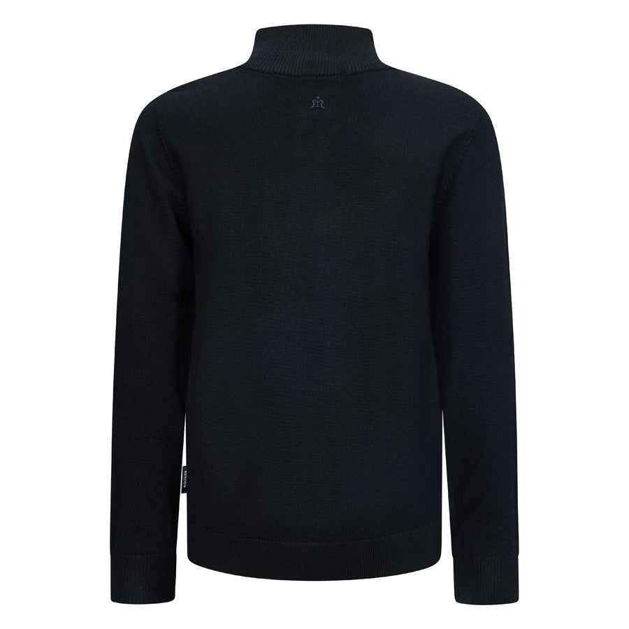 Jongens Knitwear with collar Charles van RETOUR in de kleur black in maat 182-188.