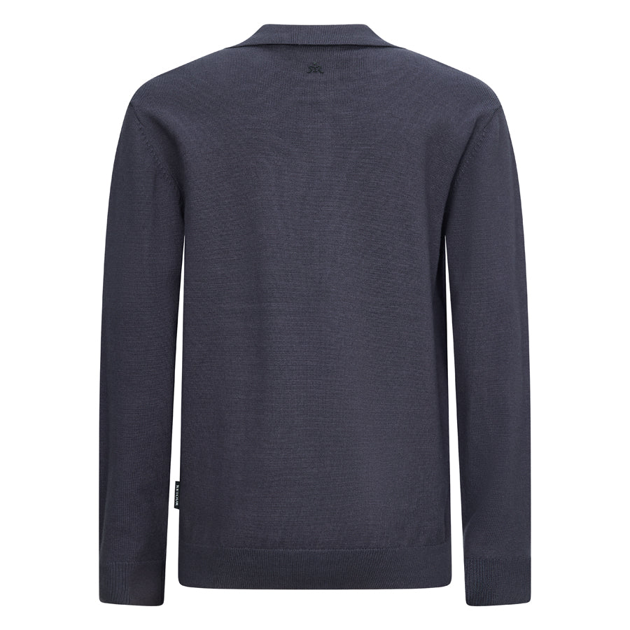 Jongens Knitwear polo van RETOUR in de kleur dark raisin in maat 182-188.