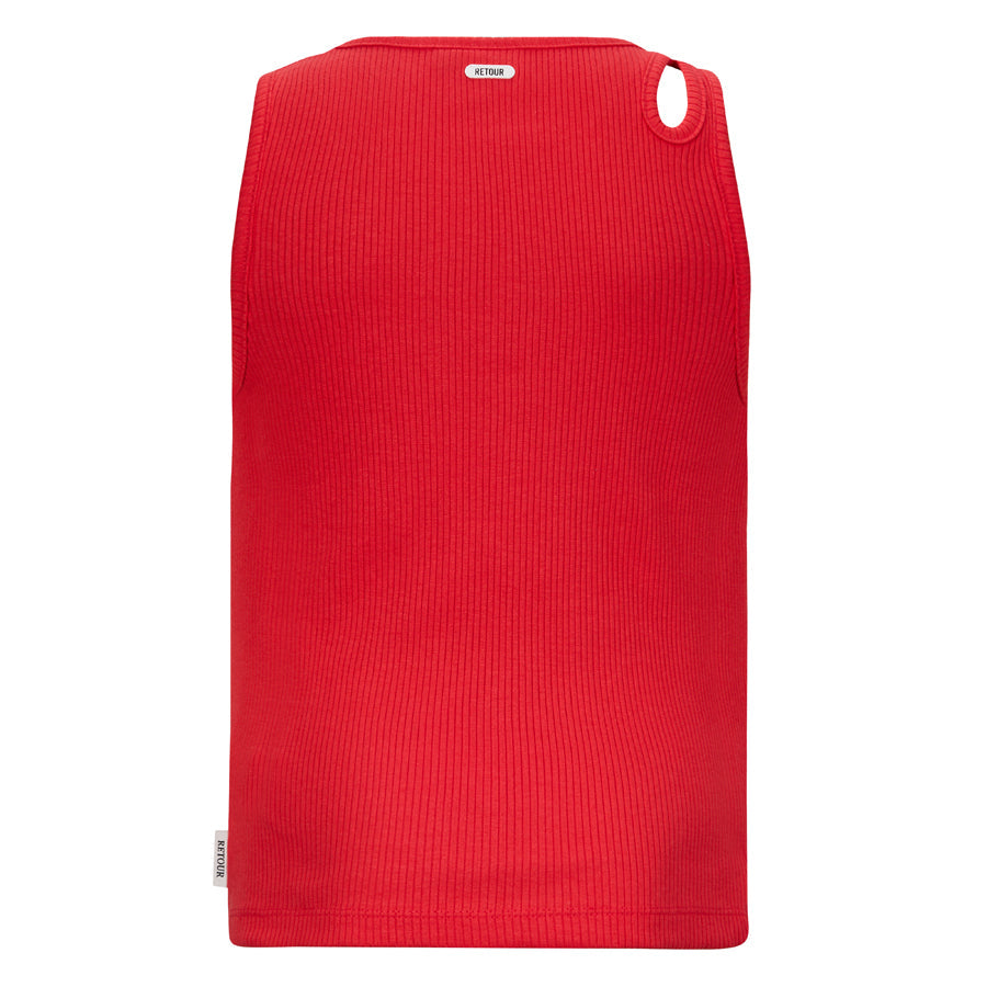 Meisjes Singlet Gail van RETOUR in de kleur poppy red in maat 182-188.