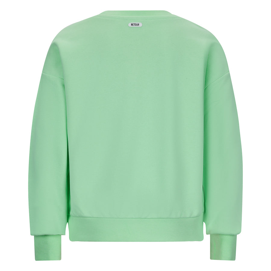 Meisjes Sweater Naomi van RETOUR in de kleur soft apple in maat 182-188.