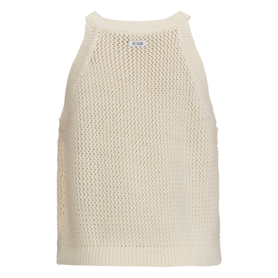 Meisjes Knitted top Briza van RETOUR in de kleur optical white in maat 182-188.
