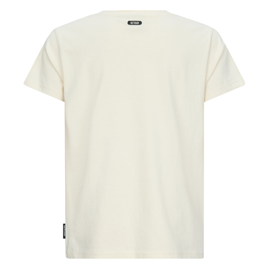 Meisjes T-Shirt Nilda van RETOUR in de kleur light beige in maat 182-188.