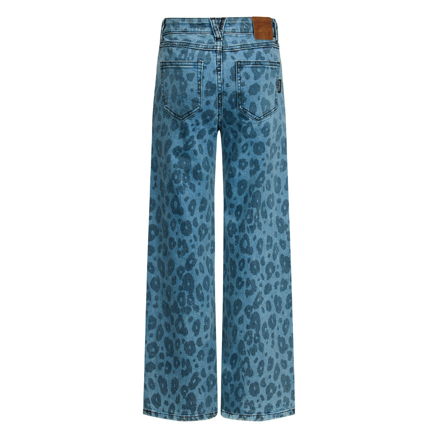 Meisjes Wide leg denim AOP van RETOUR in de kleur medium blue denim in maat 188.