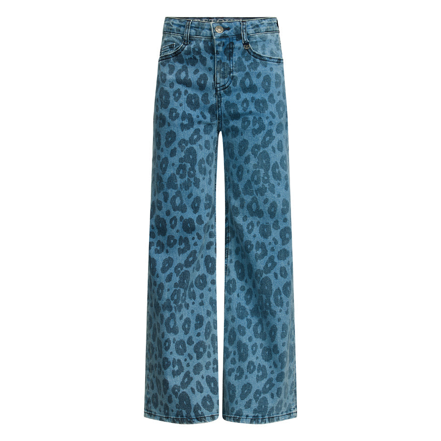 Meisjes Wide leg denim AOP van RETOUR in de kleur medium blue denim in maat 188.