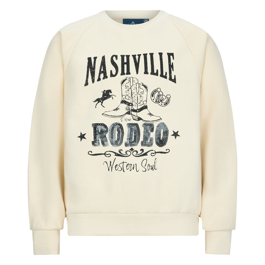 Meisjes Crewneck sweater Robyn van RETOUR in de kleur light beige in maat 182-188.