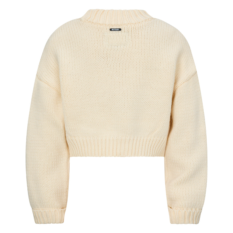 Meisjes Knitwear pullover Anna van RETOUR in de kleur light beige in maat 182-188.