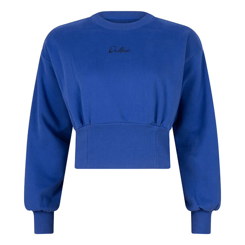 Meisjes Sweater Rellix van Rellix in de kleur Deep Marine Blue in maat 176.