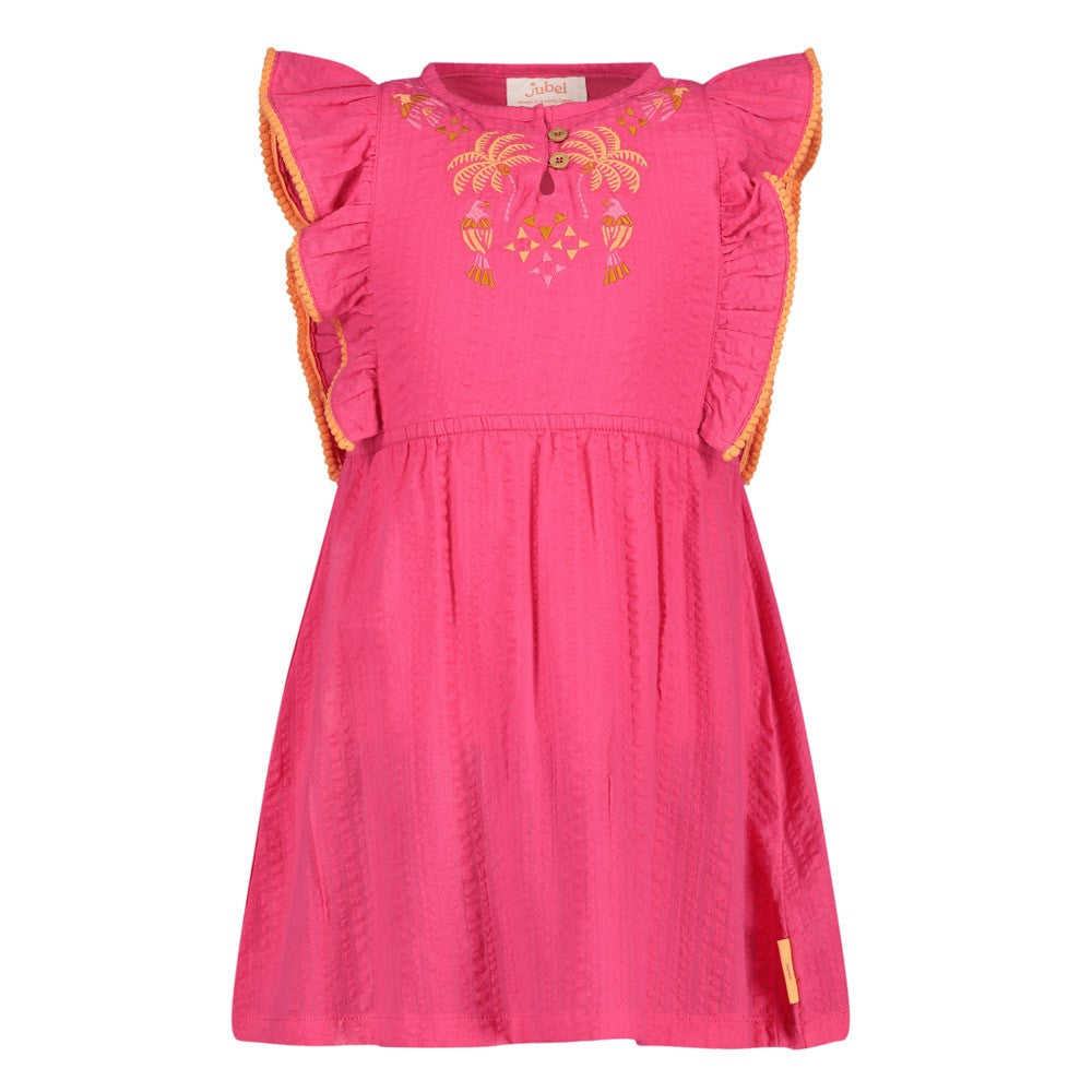 Meisjes Jurk - Samba Shake van Jubel in de kleur Fuchsia in maat 128.