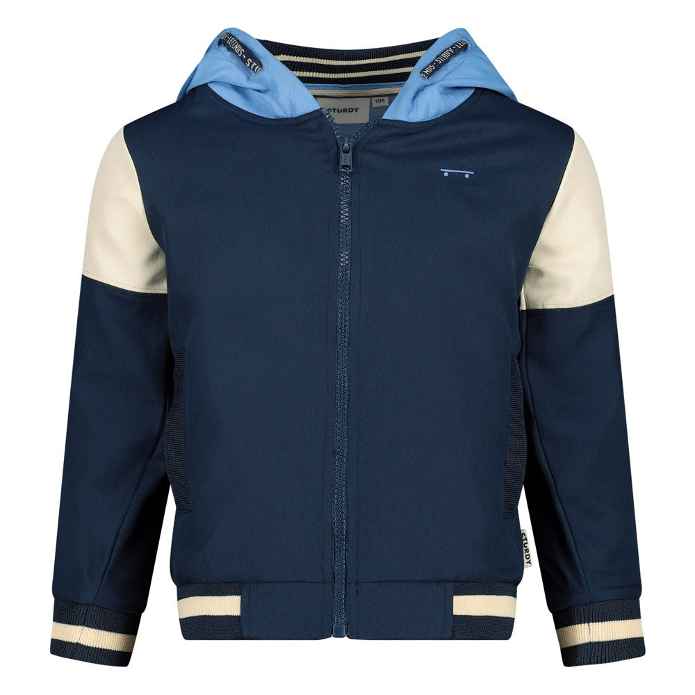 Jongens Sweatvest met capuchon - The Good Life van Sturdy in de kleur Indigo in maat 128.