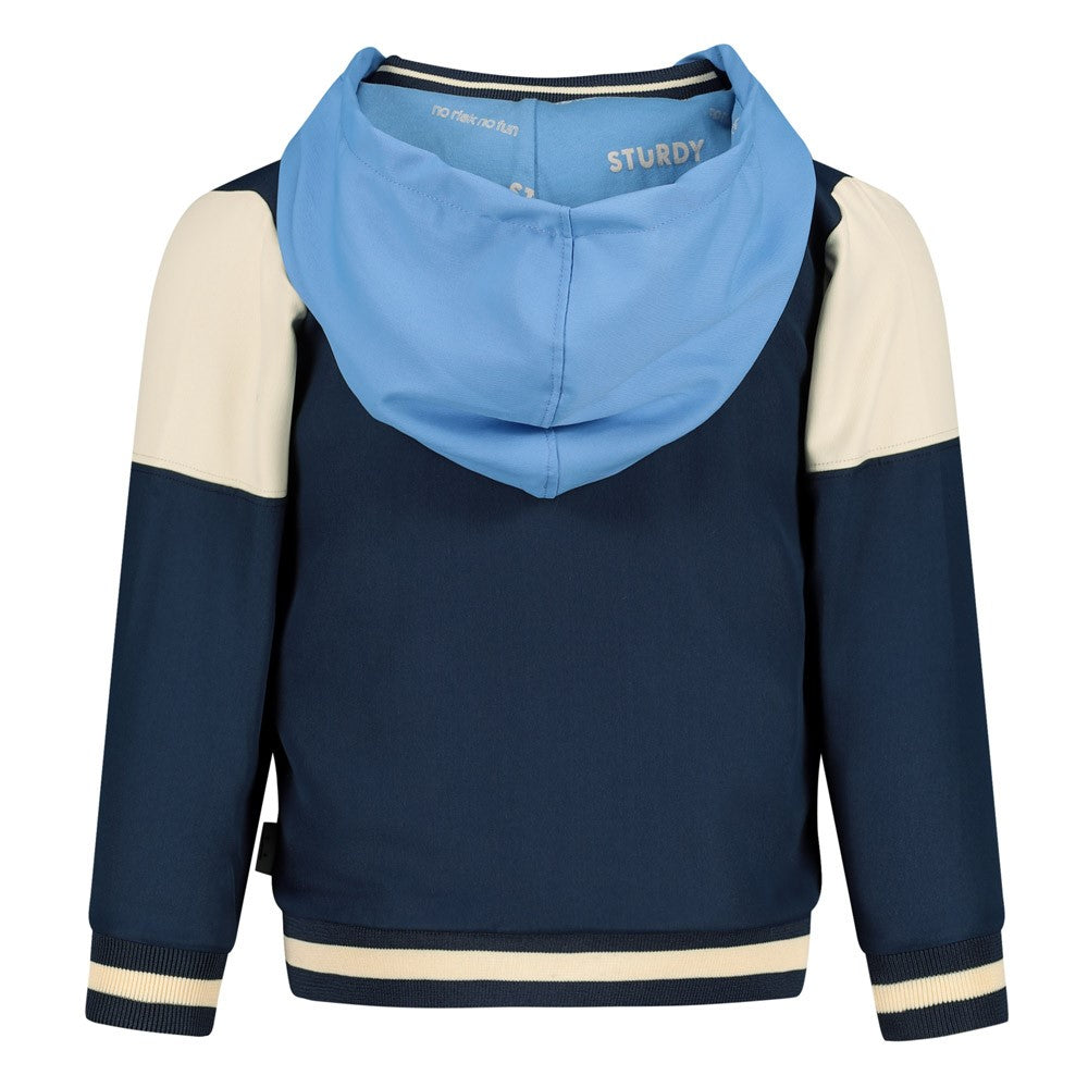 Jongens Sweatvest met capuchon - The Good Life van Sturdy in de kleur Indigo in maat 128.