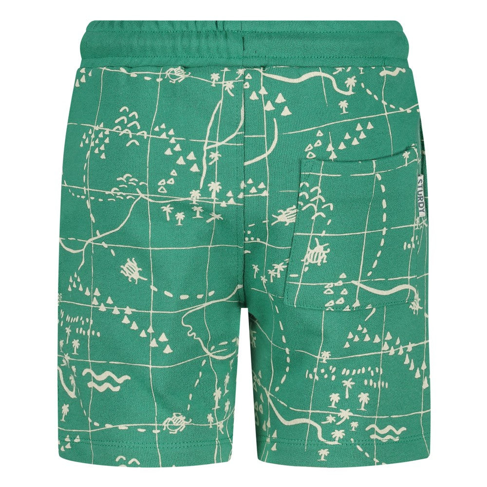 Jongens Short AOP - Explore More van Sturdy in de kleur Groen in maat 128.