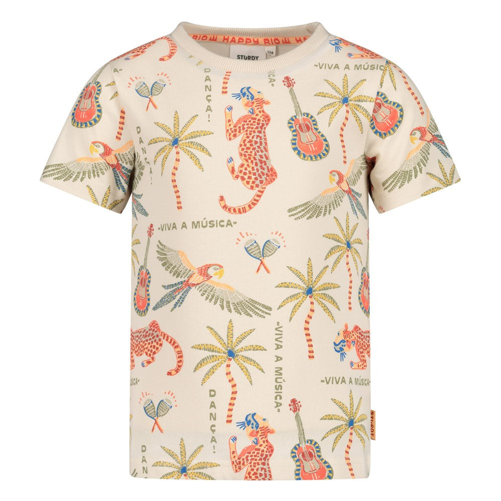 Jongens T-shirt AOP - Happy Rio van Sturdy in de kleur Kit in maat 128.