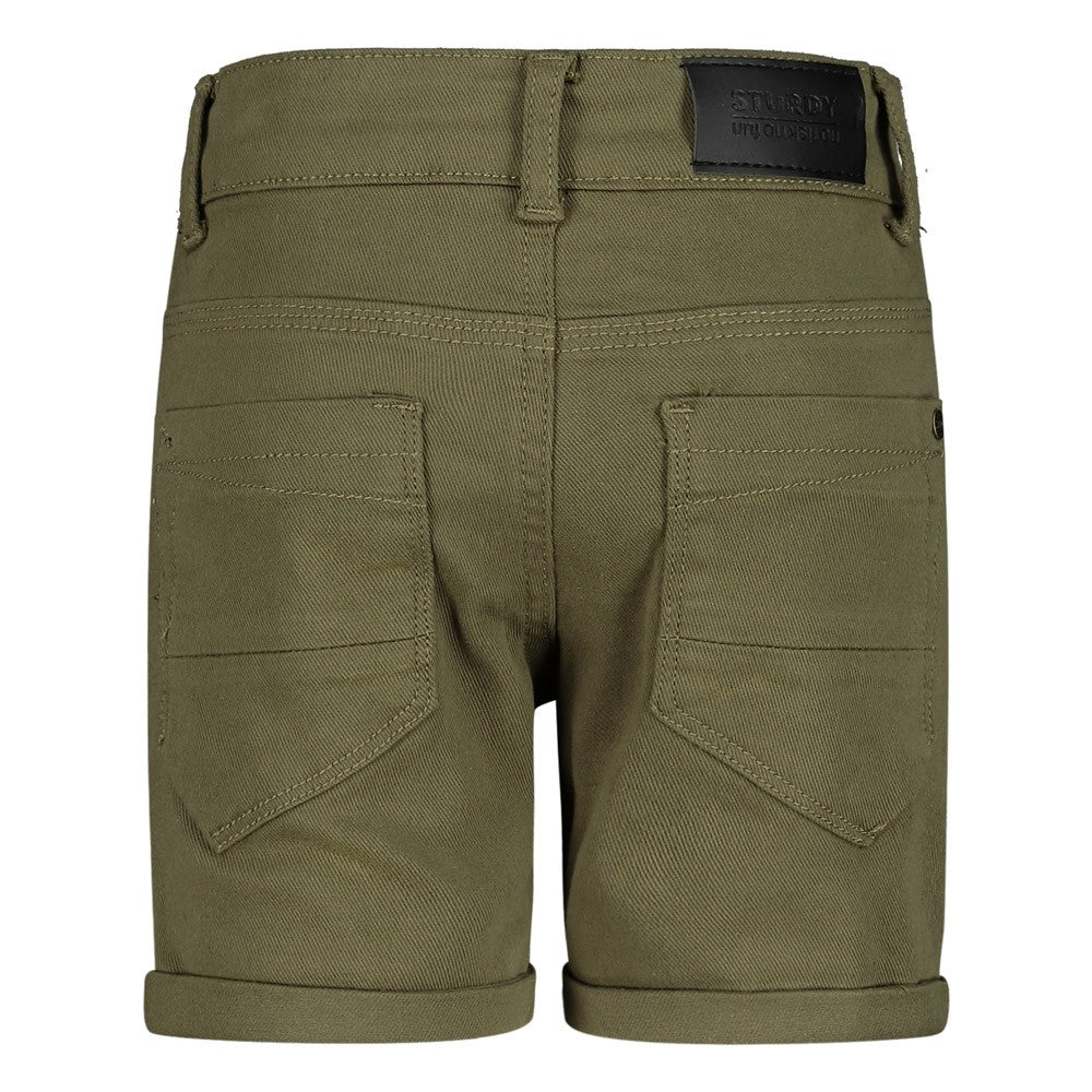Jongens Short - Summer Denims van Sturdy in de kleur Army in maat 128.