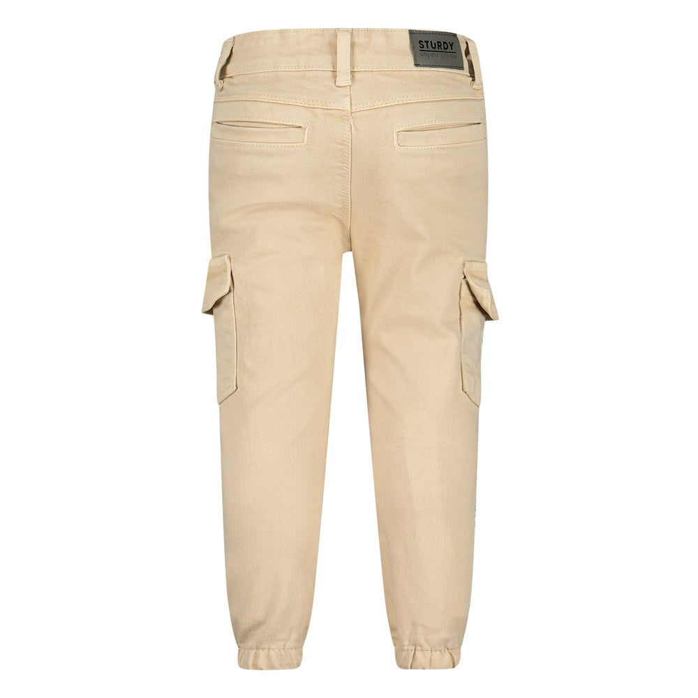 Jongens Cargo broek - Summer Denims van in de kleur Zand in maat 128.