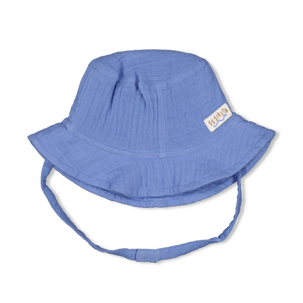 Jongens Zonnehoed mousseline - Sssiesta van Feetje in de kleur Blauw in maat 1.