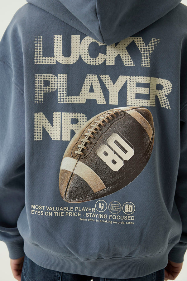 Jongens Hooded sweater van Garcia in de kleur Jay Blue in maat 176.