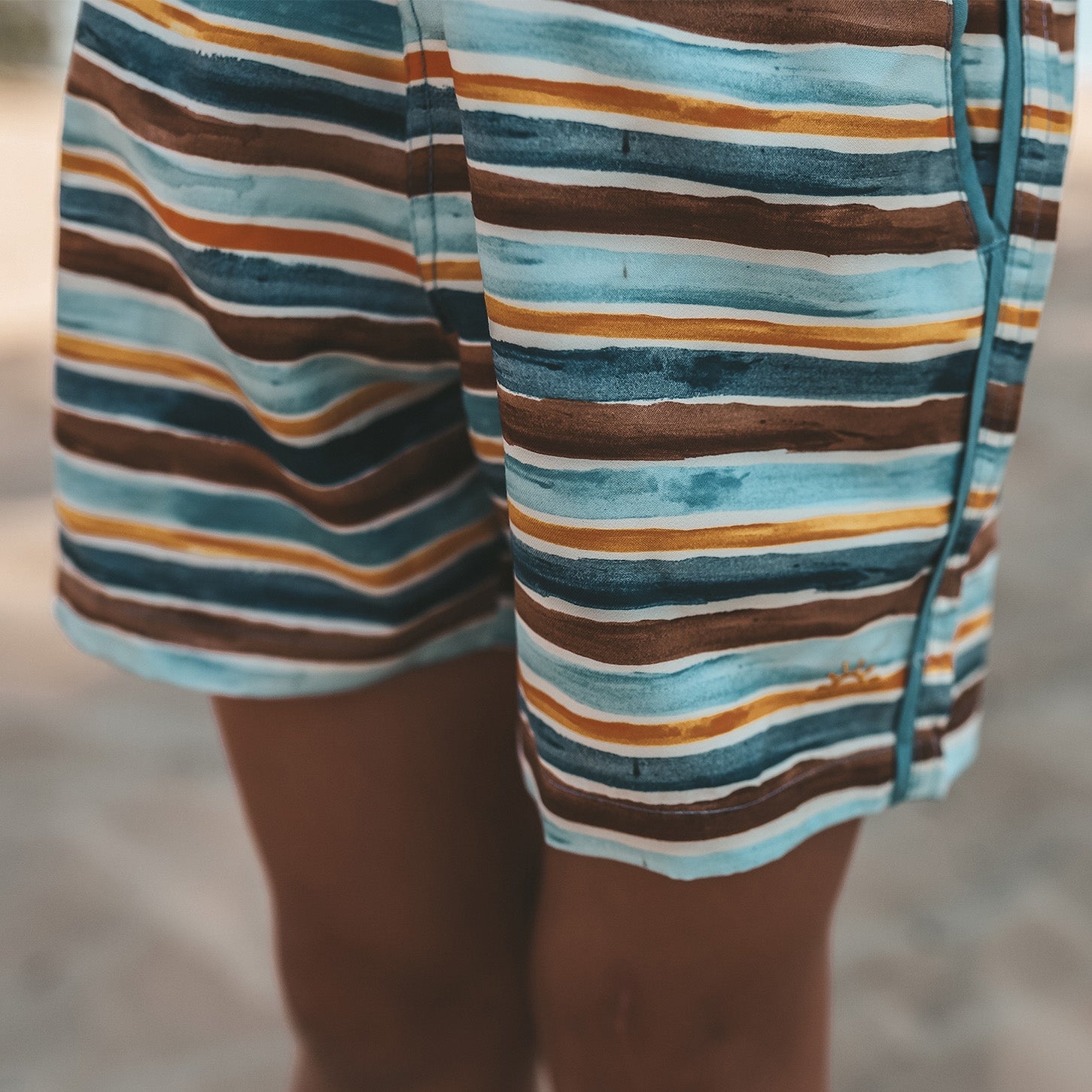 Jongens Zwemshort Dyed Stripe | Siem van Salted Stories in de kleur Multicolor in maat 122-128.