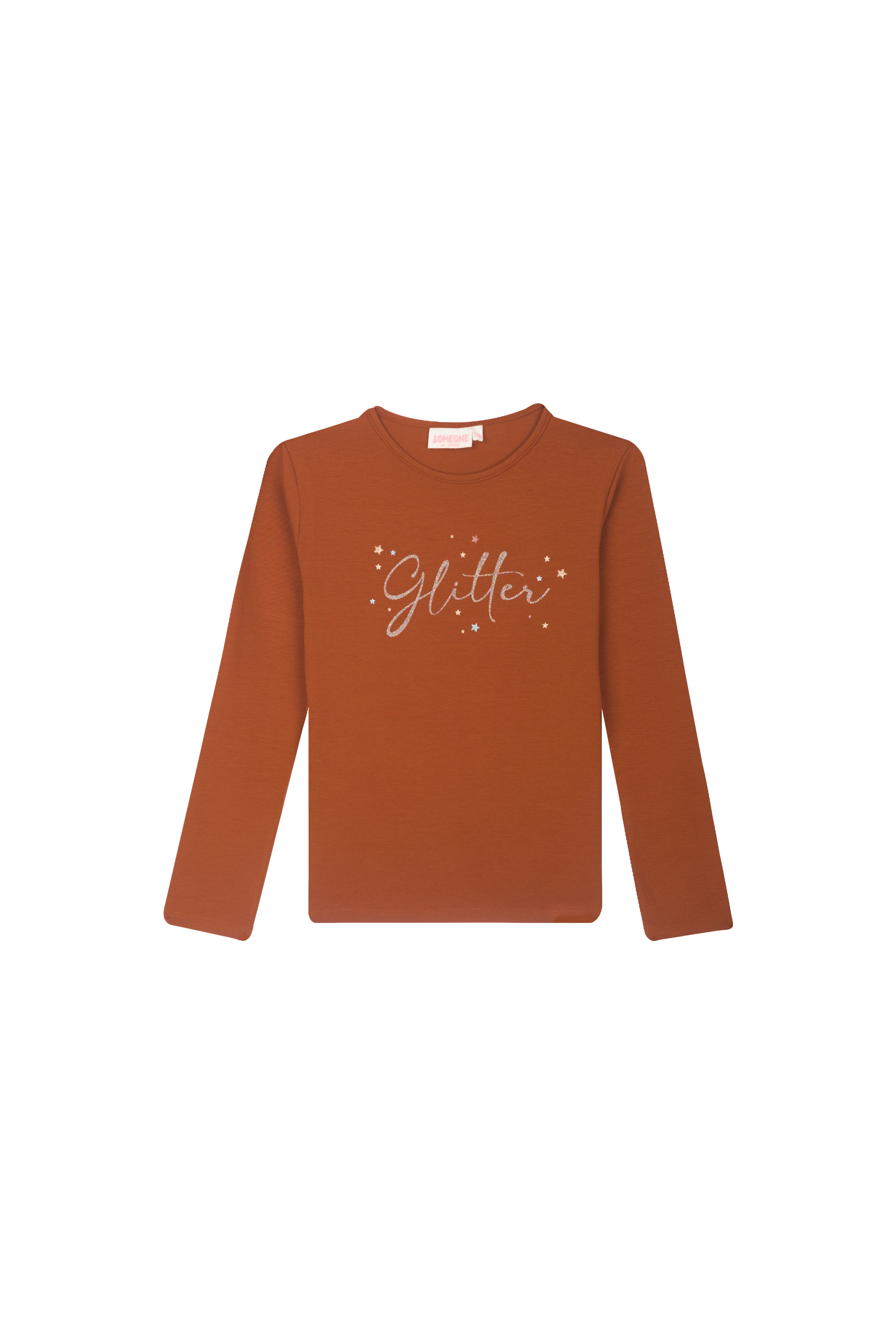 Meisjes T-shirt long sleeves WILLA-SG-03-H van Someone in de kleur COGNAC in maat 134.