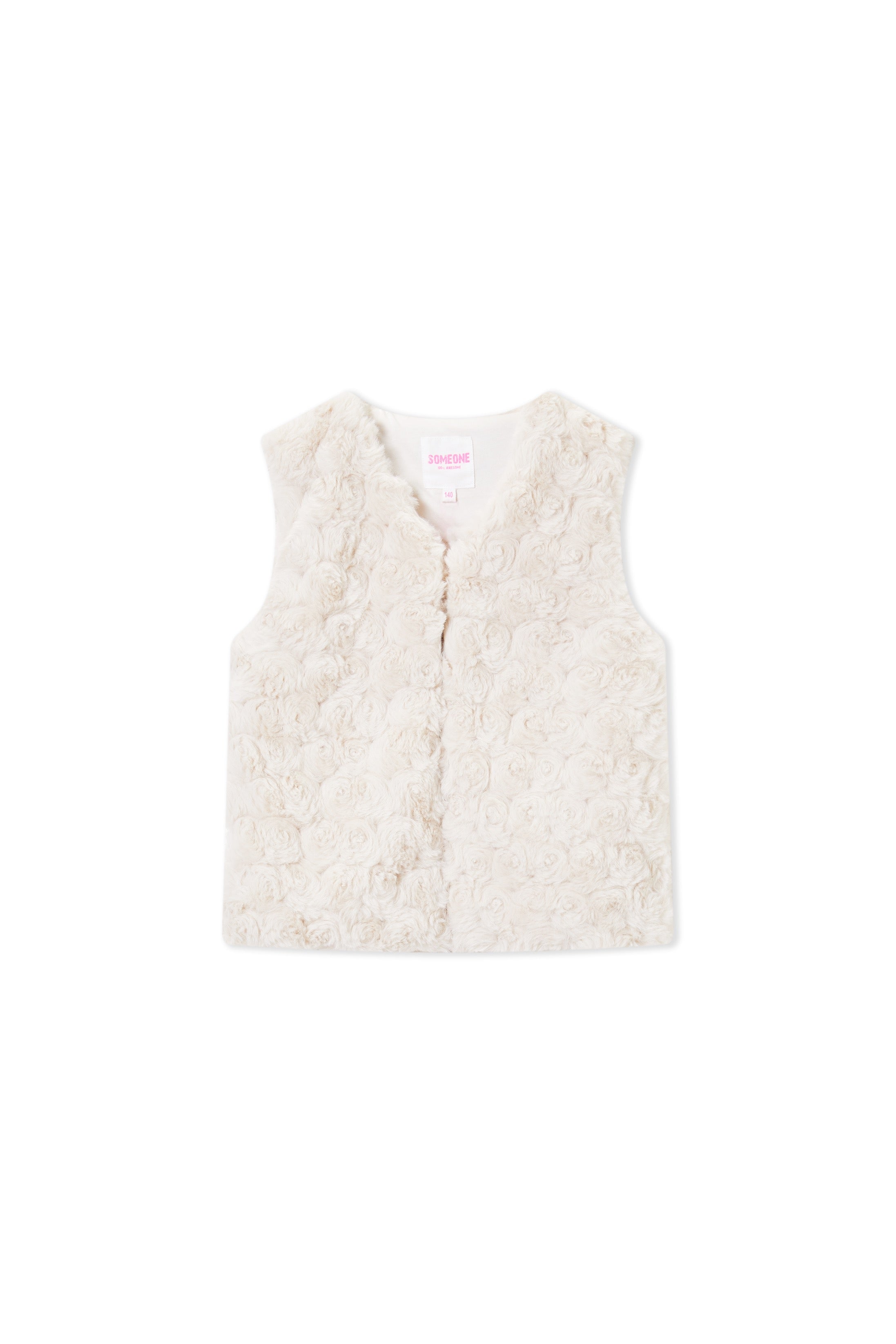 Meisjes Gilet no sleeves NEL-SG-13-E van Someone in de kleur DARK ECRU in maat 134.