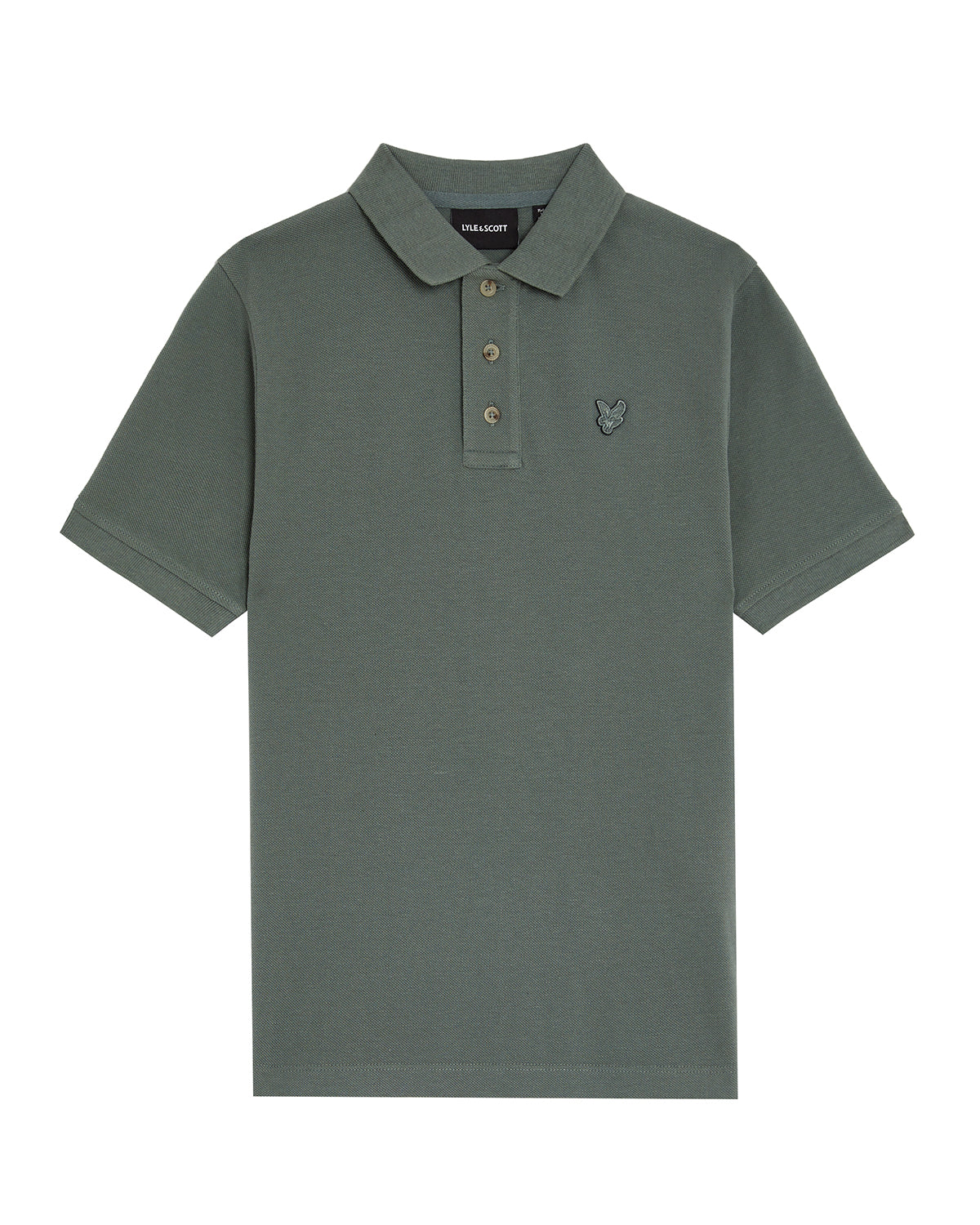 Jongens Linen Polo Shirt van Lyle & Scott in de kleur X583 Green Mercurial in maat 170-176.
