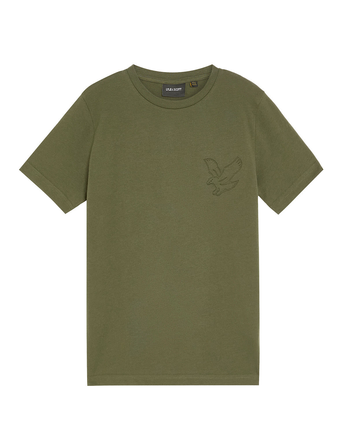 Jongens Embossed Eagle T-shirt van Lyle & Scott in de kleur X848 Deep Depths in maat 170-176.