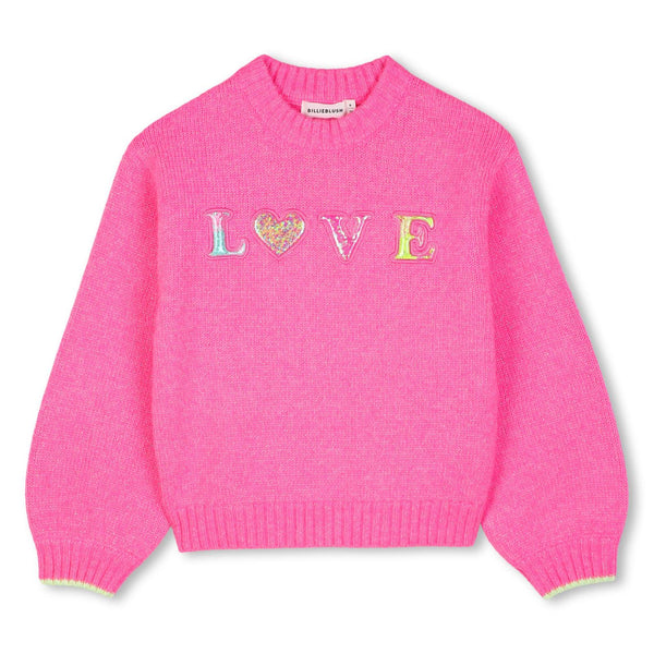 meisjes PULLOVER van Billieblush in de kleur Pink in maat 140.