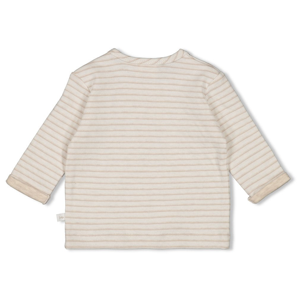 Unisexs Longsleeve streep - Dear Autumn van Feetje in de kleur Off White in maat 62.