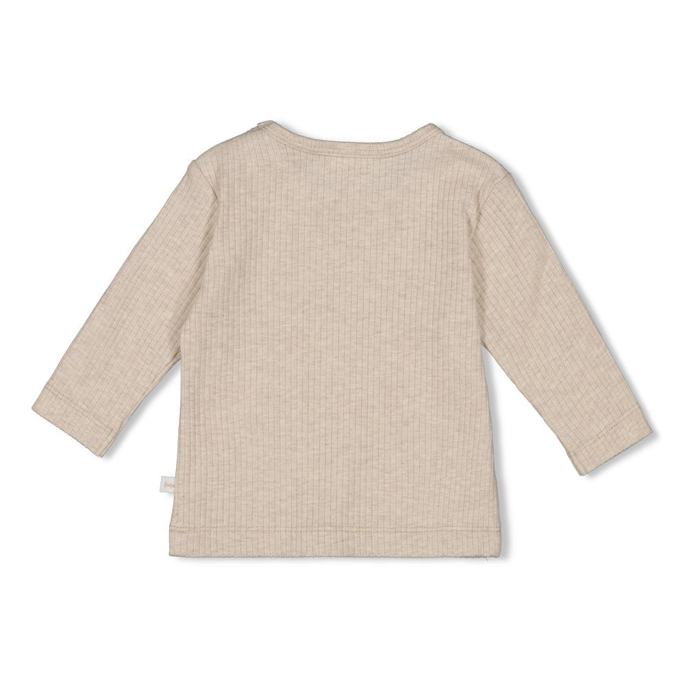 Unisexs Longsleeve rib - Dear Autumn van Feetje in de kleur Bruin in maat 62.