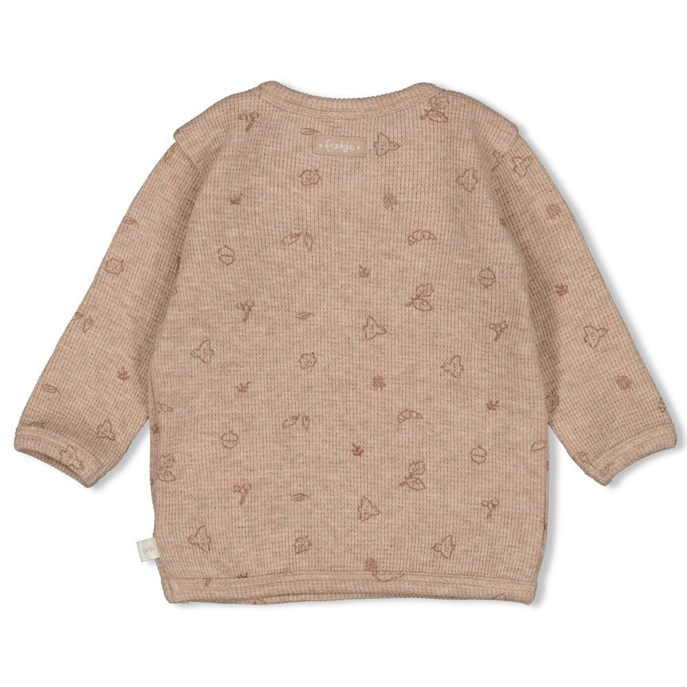 Unisexs Overslagshirt rib AOP - Fall Favorites van Feetje in de kleur Bruin in maat 62.