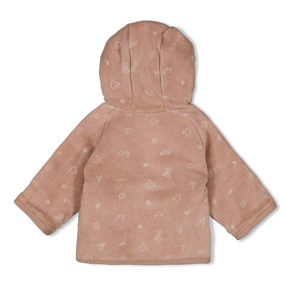 Unisexs Omkeerbaar jasje velours met capuchon - Fall Favorites van Feetje in de kleur Bruin in maat 62.