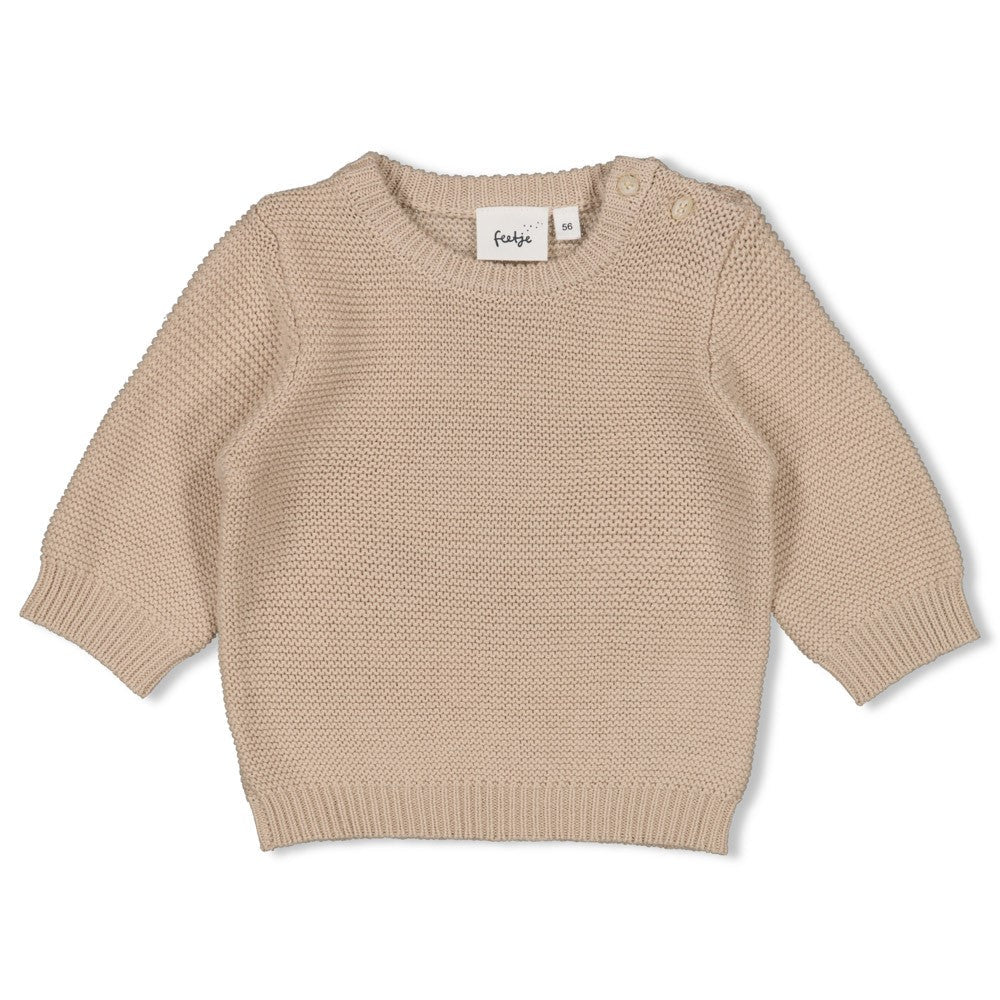 Unisexs Sweater gebreid - Sleepy Sheepy van Feetje in de kleur Zand in maat 62.