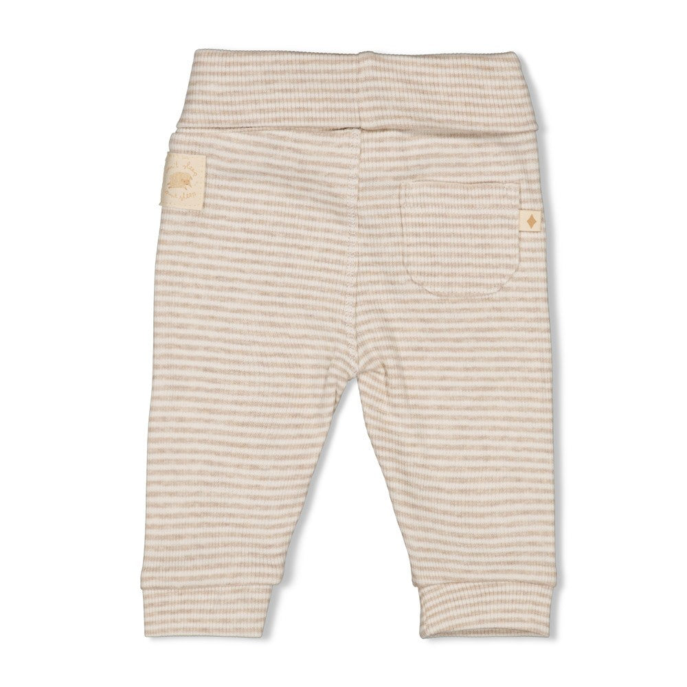Unisexs Broek rib met streep - Sleepy Sheepy van Feetje in de kleur Bruin in maat 62.